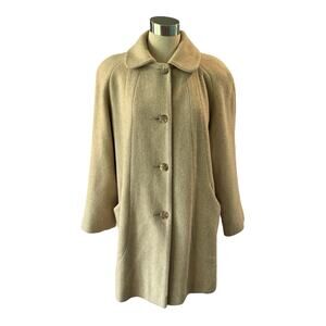 Herman Kay Cream Wool Blend Winter Coat Women’s Size 12